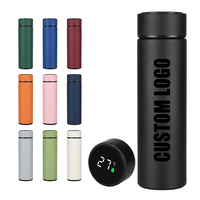 Termo de Acero Inoxidable de 500 ml con Logotipo Personalizado, Pantalla de Temperatura, Botella de Agua Digital Inteligente, Termos de Agua, Botella para Bebidas de Gimnasio