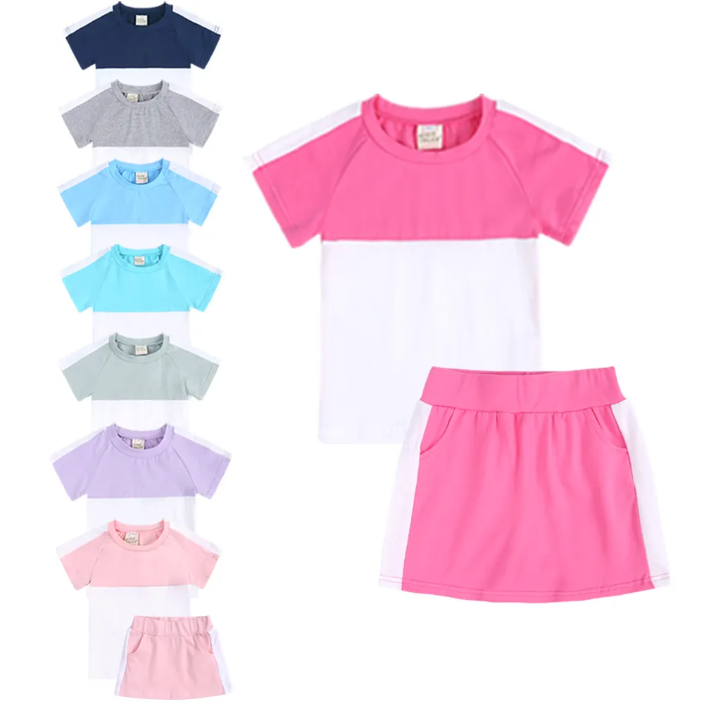 0-8 Years Kids Girls Dresses Set Cotton Tracksuits Summer Toddler Clothes Baby Girl Clothing Outfits