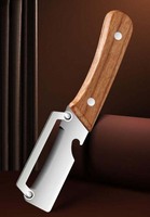 Premium groenteschiller met houten handvat en flesopener, roestvrijstalen keukengereedschap voor fruit, aardappel, pompoen, papaja