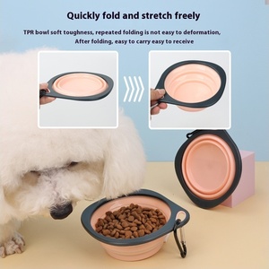 Lightweight Travel Feeding Water Dish With <b>Carrying</b> Clip Portable Foldable Pet Bowl For <b>Dogs</b> - Product Image 3
