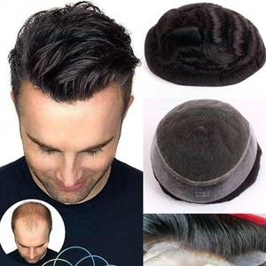 Perruques pour hommes personnalisées transfrontalières, diverses bases en <span class=keywords><strong>filet</strong></span>, toutes en <span class=keywords><strong>cheveux</strong></span> humains véritables, postiches entièrement tissées à la main avec boucle frontale flottante - Product Image 1
