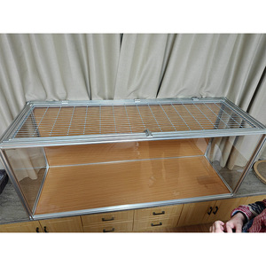 Aluminum Profile Hamster Cage Rectangle Secure Transparent Pet Enclosure Multipurpose Floral Design - Product Image 4