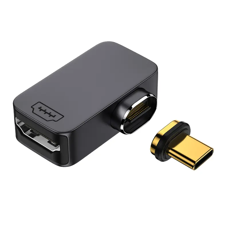 Magnetic USB optical audio adapter converter Right Angle 90 Degree type C to 4K HDM-I VGA DP Lan for Tablet book