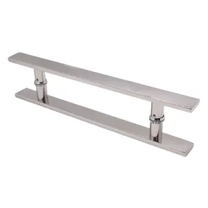 Hot Sell Durable Stainless Steel Glass Push Pull OEM Customized Square Pipe H Shape Glass Door Handle