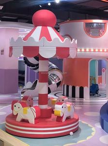 Customized Electric Lights Soft Play <b>Carousel</b> Merry Go Equipment Foam Ride <b>Horse</b> Kids Indoor Playground Party Rentles Machine - Product Image 5