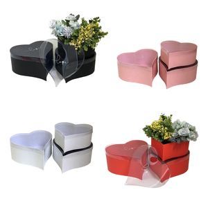 Three Different Sizes Rigid <b>Heart</b>-<b>shaped</b> Coated Paper Gift <b>Boxes</b> Wholesale PVC Bronzing Lids for Candy Flower Gifts Chocolates - Product Image 1