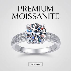 Anillo de Plata S925 con Moissanita, Certificado GRA, Corte Brillante Redondo VVS1, Plata <span class=keywords><strong>Ley</strong></span>, Venta al Por Mayor para Minoristas - Product Image 6