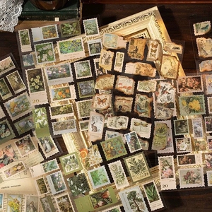 Pegatinas con Estampado Dorado <span class=keywords><strong>de</strong></span> Sunset Post Office, Pegatinas Decorativas <span class=keywords><strong>de</strong></span> Papel Quemado con Diseño Floral y Mariposas Estilo Retro INS - Product Image 2