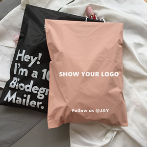 custom printed biodegradable black peach poly mailers envelope mailing plastic shipping packaging bag