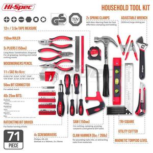 ชุดเครื่องมือช่างสำหรับใช้ในบ้าน Hi-Spec 71 ชิ้น พร้อมไขควง คีม ค้อน ประแจ สำหรับการซ่อมแซมบ้าน - Product Image 1