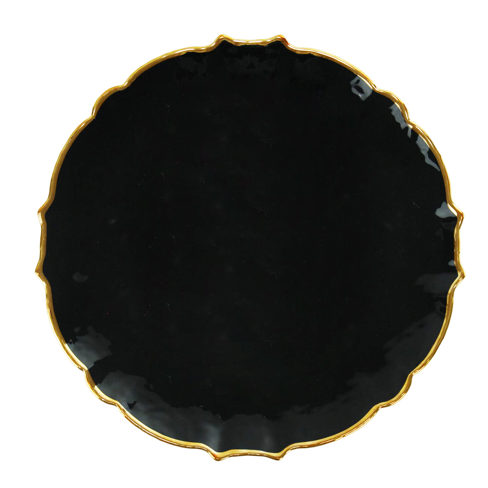 Noir avec bord doré