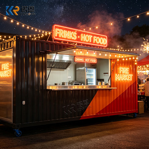 Luxury 20ft Customized Coffee Shop Stainless Steel Kitchen Modular Design For Outdoor Business Container Restaurant - Product Image 5