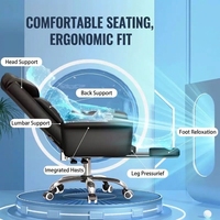 Fauteuil de Direction Inclinable Ergonomique – Chaise de Bureau Confortable pour Longues Sessions – Fauteuil Pivotant pour Gaming et Étude à Domicile