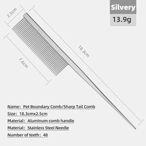 Pettine a punta sicuro per gatti Maltese e Yorkshire Terrier, per styling, districatura e rimozione dei nodi - Pettine di bellezza in rame e acciaio inossidabile - Product Image 6
