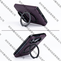 Étui en cuir Crazy Horse pour iPhone Duo, coque de téléphone pliable avec protection de charnière, support rotatif à 360°, usine OEM ODM