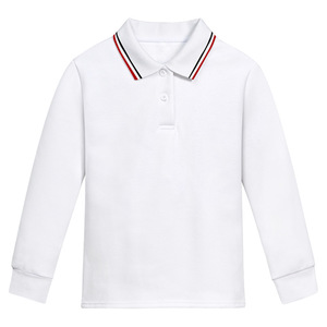 Polo d'uniforme scolaire pour enfants en pur coton, détection par aiguille, unisexe, pour garçons et filles de l'école primaire, échantillon en stock - Product Image 2