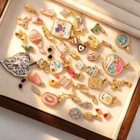 Breloque en émail personnalisée DIY, plaqué or 18K PVD, en acier inoxydable, motifs peigne, sac à dos, pop-corn, chapeau de cowboy, appareil photo, accessoires et bijoux