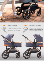Poussette pliable de luxe 3 en 1 en acier inoxydable légère et portable pour enfants, fournie par le fabricant