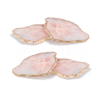 Plateau en pierre de quartz rose doré, pierre naturelle, cristal, plateau de guérison, pierres précieuses, agate, grossiste