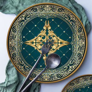 Assiette en céramique personnalisée, élégante et luxueuse, peinte à la main, joyeux anniversaire, pour restaurant, hôtel, fête, usage domestique - Product Image 4