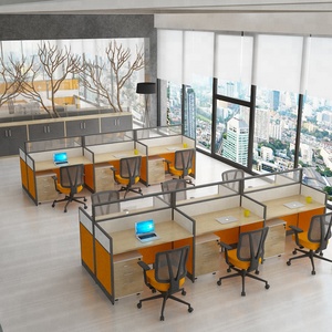 Modern 4 Seats Office Glass Partition, Modern Design Office Partition Table - Product Image 5