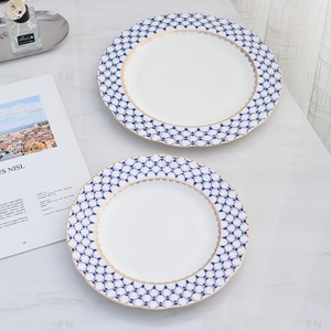 High End Exquisite Western Style Steak <b>Plate</b> Hotel Banquet <b>Ceramic</b> Dessert Round Shallow <b>Plate</b> - Product Image 3