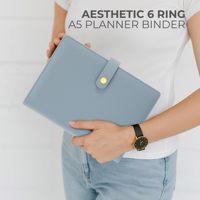 Carnet de notes en cuir A5 personnalisé à 3 anneaux Journal PU Planner pour la promotion