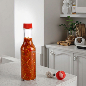 Botellas de Vidrio Transparente Vacías de 100 ml y 750 ml con Tapa de Rosca para Envasado de Salsas Picantes, Chili, Ensaladas y <span class=keywords><strong>Tabasco</strong></span> - Product Image 2