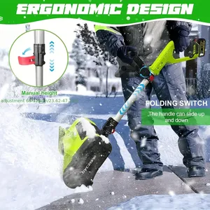 Ensemble de chasse-neige <span class=keywords><strong>sans</strong></span> <span class=keywords><strong>fil</strong></span> 21V <span class=keywords><strong>Pelle</strong></span> à neige <span class=keywords><strong>électrique</strong></span> de 13.5 pouces avec volant pour un contrôle facile jusqu'à 20 pieds de portée de lancer - Product Image 3