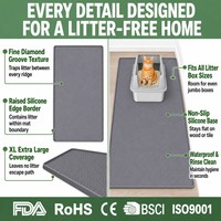 Tappetino in Silicone per Lettiera Gatti con Scanalature, Impermeabile, Antiscivolo, Facile da Pulire, Raccogli Sabbia per Gatti