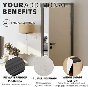 Burlete de Espuma de PU Autoadhesivo, Junta para Puerta Resistente a la Intemperie, Tira de Sellado para <span class=keywords><strong>Ventanas</strong></span> y Puertas Corredizas - Product Image 2