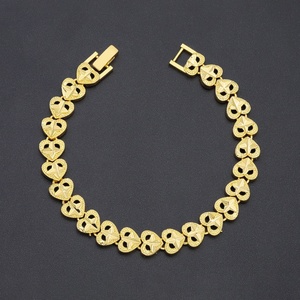 Nouveau bracelet jonc en laiton jaune plaqué or 24 carats de haute qualité avec zircon, motif cœur et étoile, idéal pour un cadeau - Product Image 3