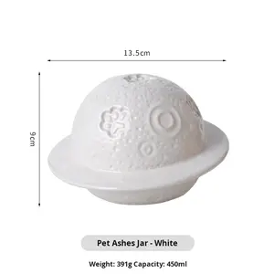 Moderne Luxe Milieuvriendelijke Keramische Goud-Omrande Bolvormige Hond Urn Kosmische Sterrenhemel Metgezel Toegankelijke Dood Herdenking - Product Image 6