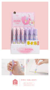 ปากกาเจลลายการ์ตูนน่ารักแบบ DIY - ปากกาเจลรูปหัวใจคริสตัล ดีไซน์สร้างสรรค์สำหรับนักเรียน สีดำ ขนาด 0.5 มม. อุปกรณ์การเรียน - Product Image 6