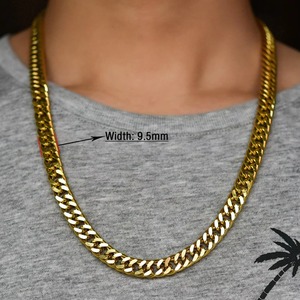 Collar Básico de Acero Inoxidable para Hombre, Cadena Cubana Miami de Eslabones Gruesos para Hombre y Mujer, Chapado en Oro, Gargantilla Punk, Joyería Metálica - Product Image 6