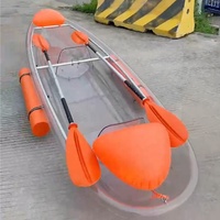 Kayak transparent en fibre de verre Meierya pour deux personnes, modèle M-077, usage commercial extérieur, capacité 100-500 kg, moins de 5 places.