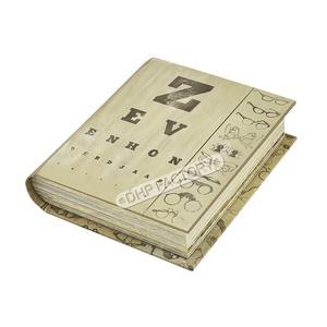 Caja de exhibición de gafas de joyería antigua Rectangular con Marco en forma de libro de madera clásica, producto en oferta, logotipo personalizado - Product Image 3