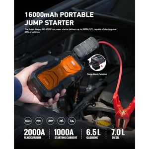 15500mahJump Starter - 2000A UltraSafe 리튬 배터리가 포함된 스마트 자동차 배터리 부스터 팩, LED 조명/USB가 있는 휴대용 점프 박스 - Product Image 2