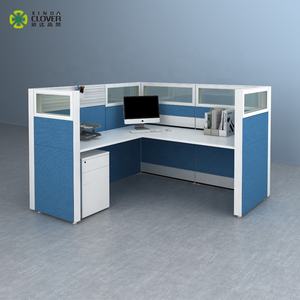 Mobili per ufficio a modulazione postazione di lavoro modulare a forma di L cabina divisoria per ufficio per <span class=keywords><strong>4</strong></span> persone - Product Image 3