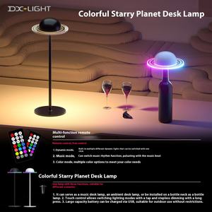 Lámpara de Escritorio RGB en Forma de Anillo Planetario, Lámpara LED Recargable, Lámpara de Noche Creativa con Sensor Avanzado, Lámpara Lunar para Dormitorio - Product Image 4
