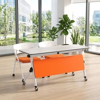 Ensemble de bureau et chaise pour adultes – Table de réunion pliable à plateau rabattable pour la formation et les salles de réunion