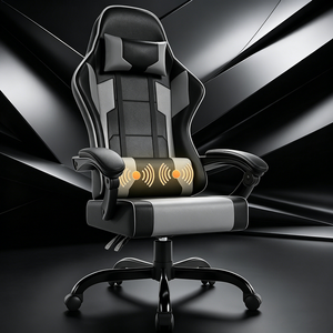 Sedia <span class=keywords><strong>da</strong></span> Gaming Ergonomica Nera Reclinabile con Massaggio, Bestseller di Alta Qualità, Economica, in Pelle, per Casa e <span class=keywords><strong>Ufficio</strong></span>, con Supporto Lombare Regolabile - Product Image 1