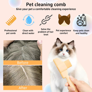 Brosse à poils pour animaux de compagnie populaire, brosse autonettoyante pour chien, brosse à poils pour animaux de compagnie pour éliminer les nœuds et les poils lâches, peigne pour chat - Product Image 3
