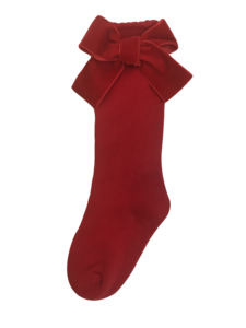 Chaussettes hautes colorées en coton biologique à volants pour nouveau-né de 0 à 3 mois avec nœud - Product Image 2