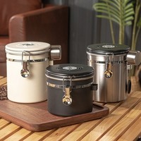 Stockage de café domestique Réservoir scellé Presse Sous Vide Grain de Café En Acier Inoxydable Bac À Vide Conteneurs De Stockage De Grains De Café