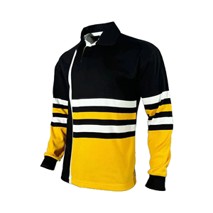 2024 Rugby Jersey Shirt Gebreide Garen Kleurstof 35% Gerecycled Polyester 65% Katoen Gestreept 350Gsm Ademend Casual Rugby - Product Image 3