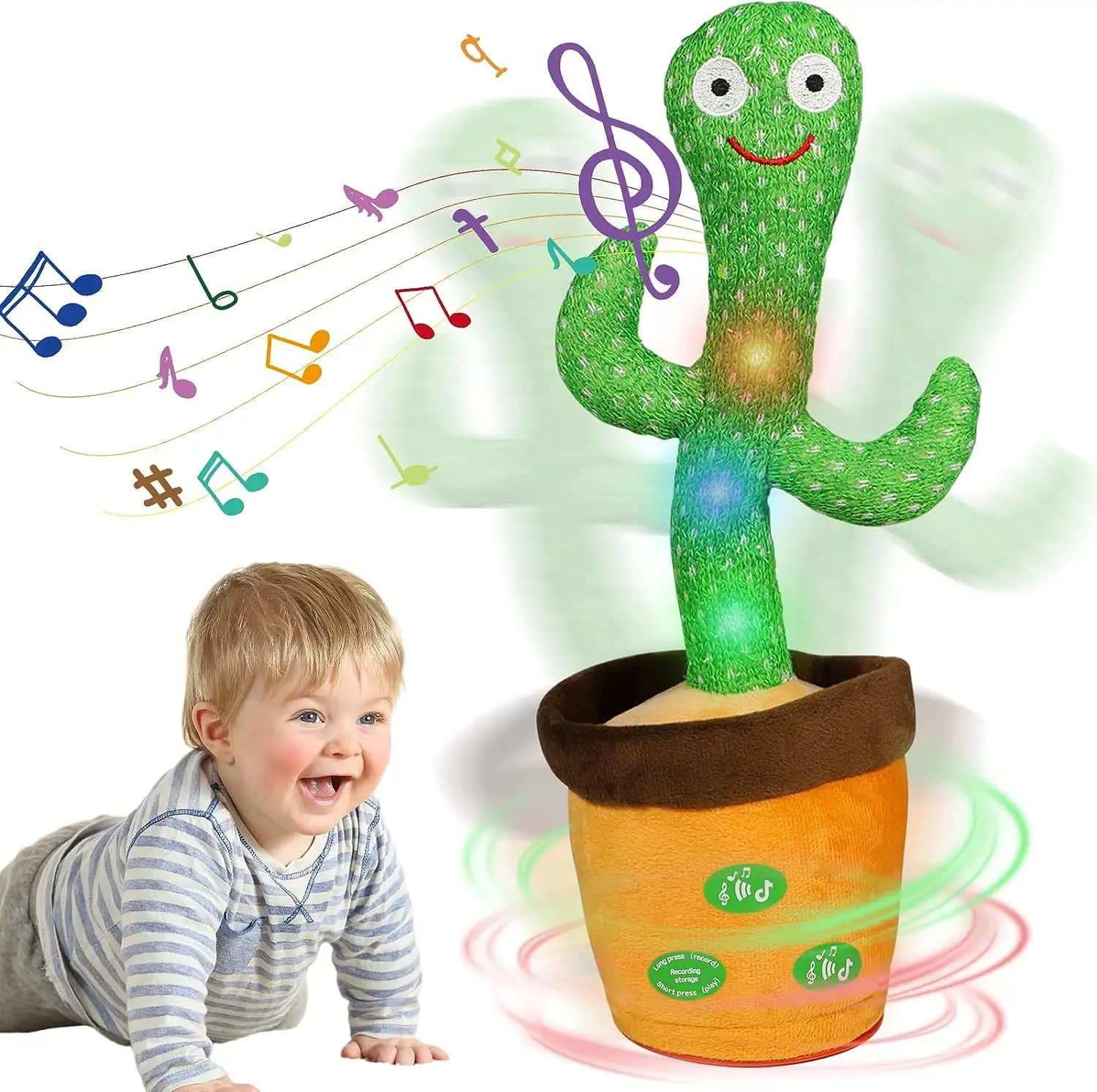 AUF STAND Kawaii niedlich leuchtend singend tanzend sprechen aufnehmend weich gefüllt interaktiv Pflanze elektrischer Kaktus plüsch-Spielzeug geschenk kinder