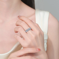Bague en argent sterling S925 plaquée rhodium et or, bijoux de luxe hip-hop, entièrement sertie de moissanite VVS1, pour un usage quotidien femme/homme