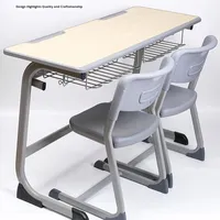 Bureaux modernes de type C et chaises métalliques pour les élèves du primaire et du secondaire, pour les cours de soutien scolaire à l'exportation et l'usage domestique