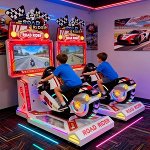 Máquina de Juego Arcade de Carreras de Motos para Niños, Simulador de Motocicletas que Funciona con Monedas, Máquina de Motos para Parques de Diversiones - Product Image 1